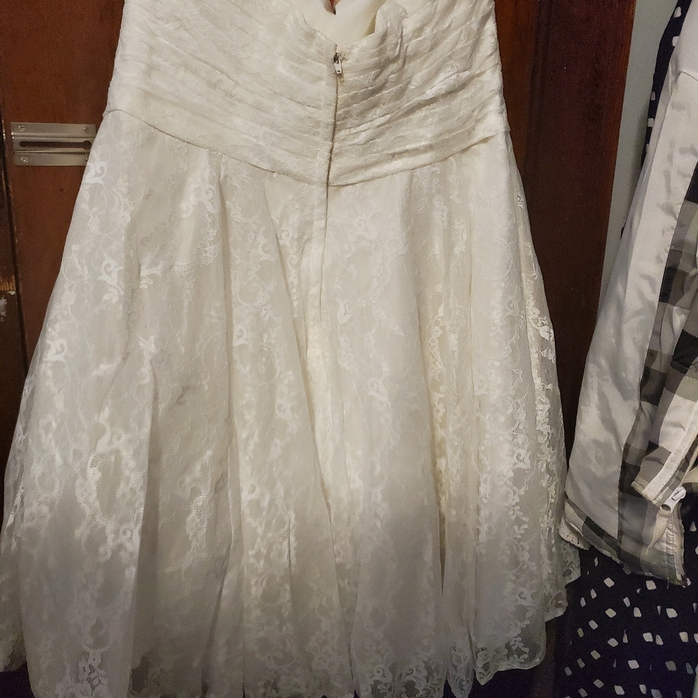 Knee kength wedding dress